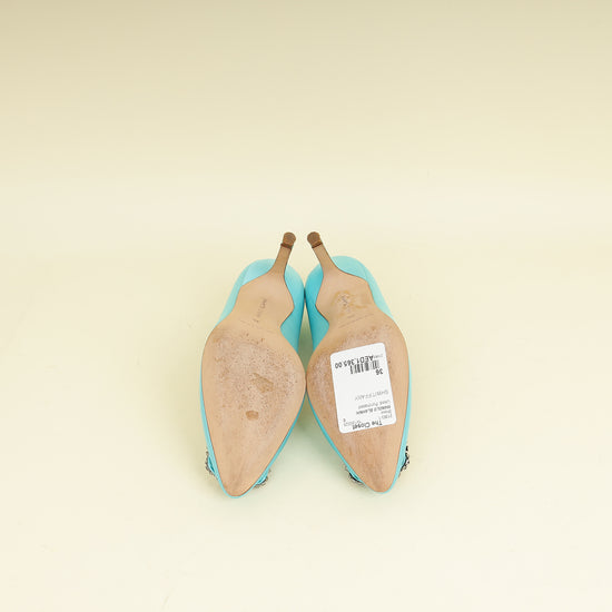 Manolo Blahnik Tiffany Hangisi Satin Pumps 36