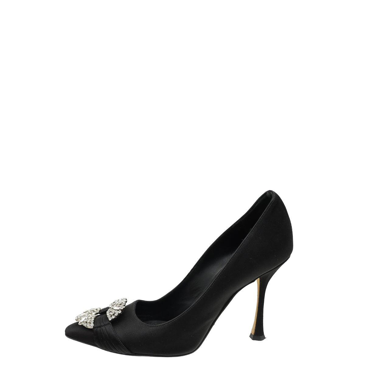 Manolo Blahnik Black Maida 90 Embellished Pump 37.5