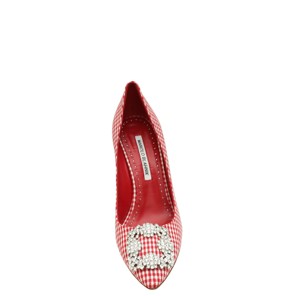 Manolo Blahnik Bicolor Checkered Hangisi Pumps 37