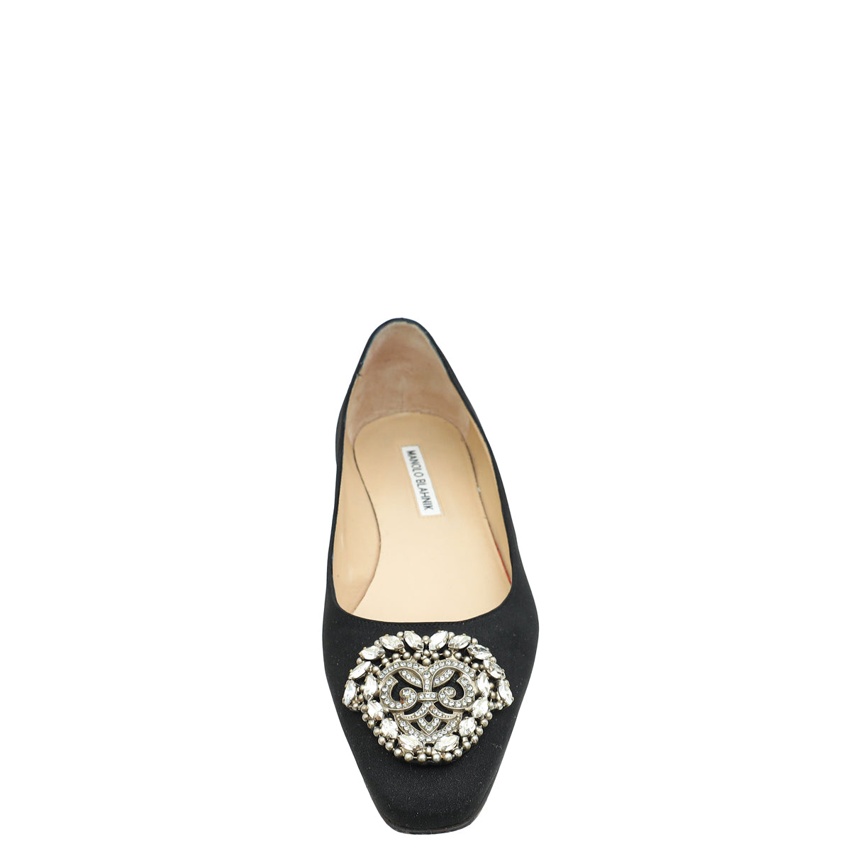 Manolo Blahnik Black Satin Okkava Flat Ballet 38.5-Manolo Blahnik-THE CLOSET
