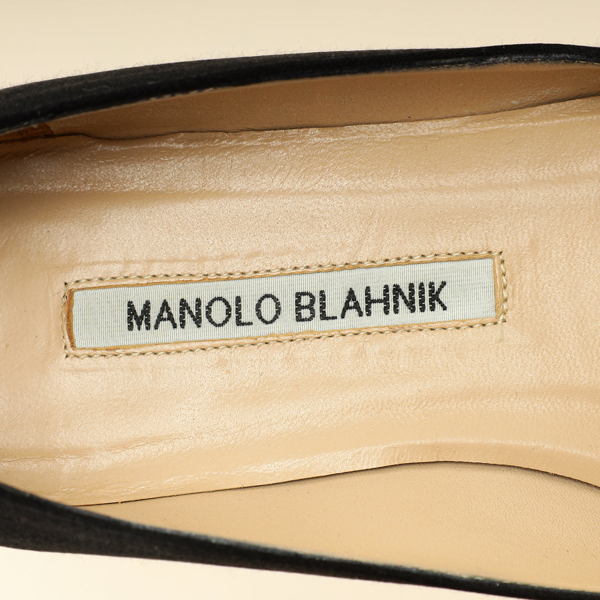 Manolo Blahnik Black Satin Hangisi Flats 38-Manolo Blahnik-THE CLOSET