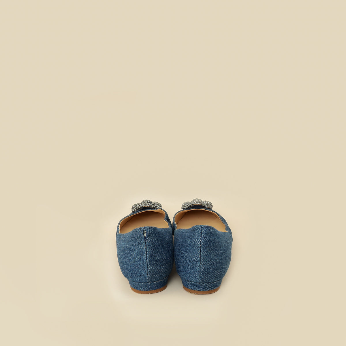 Manolo Blahnik Blue Denim Hangisi Flats 39-Manolo Blahnik-THE CLOSET