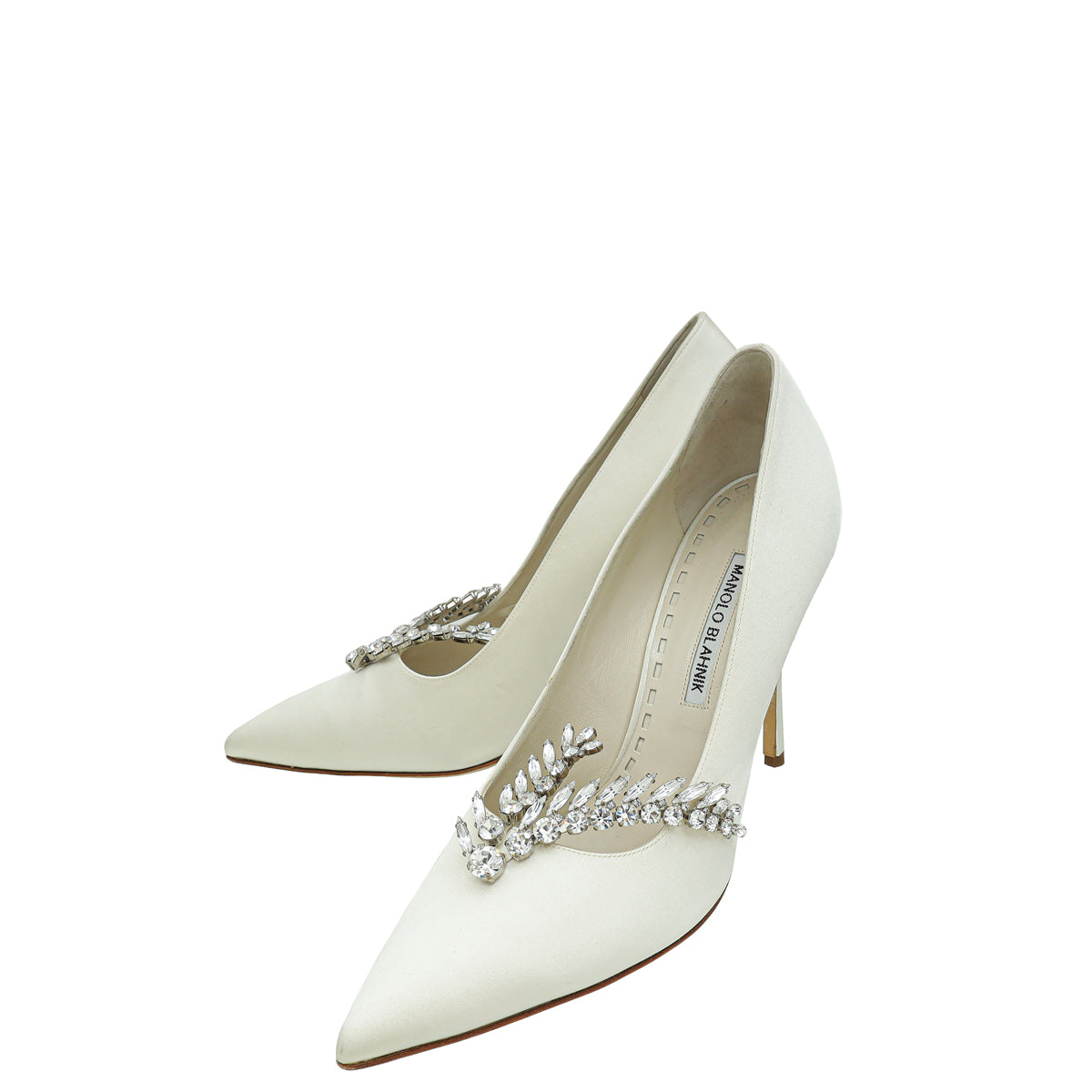 Manolo Blahnik Ivory Satin Shufti Pumps 41-Manolo Blahnik-THE CLOSET