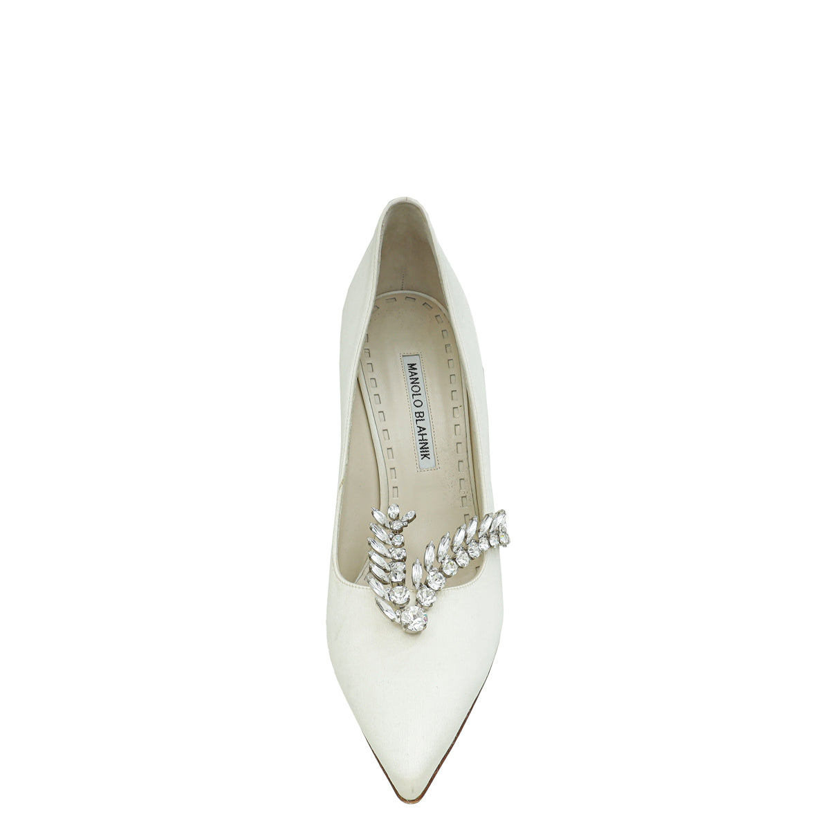 Manolo Blahnik Ivory Satin Shufti Pumps 41-Manolo Blahnik-THE CLOSET