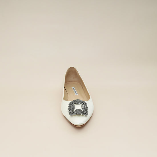 Manolo Blahnik Cream Hangisi Flats 41.5