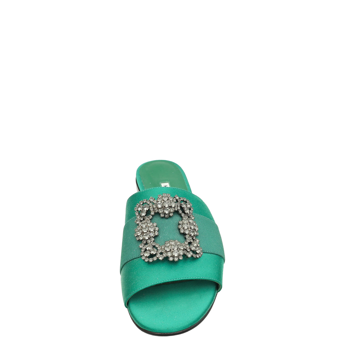 Manolo Blahnik Green Martamod Flat Slide Sandal 41-Manolo Blahnik-THE CLOSET