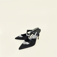Manolo Blahnik Black Lurum Heeled Mules 41