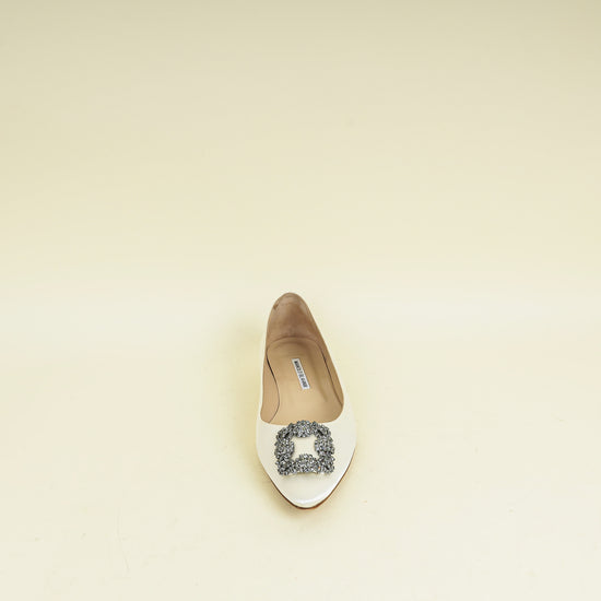 Manolo Blahnik Cream Hangisi Flats 41.5