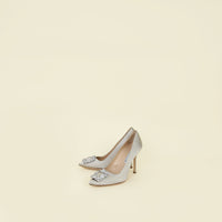 Manolo Blahnik Gray Hangisi Pumps 37
