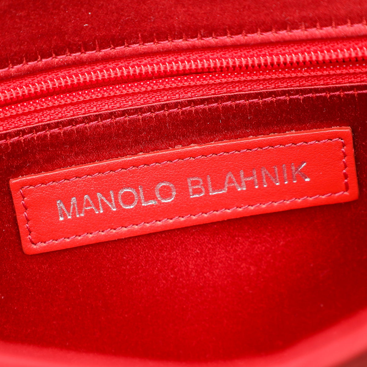 Manolo Blahnik Red Satin Gothisi Jewel Buckle Clutch