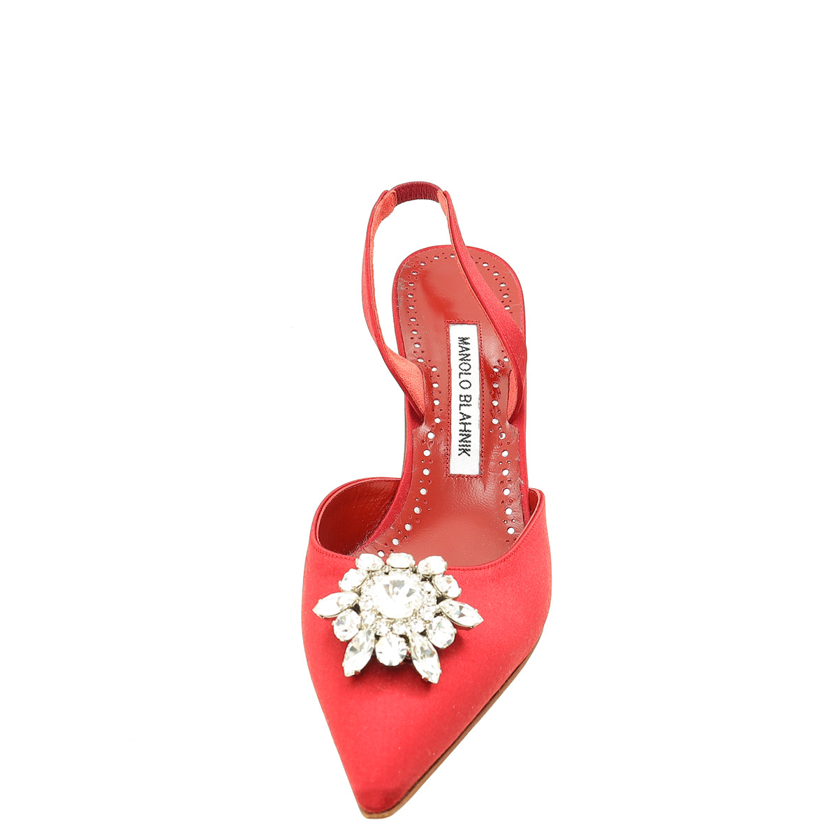 Manolo Blahnik Red Cassinasli Slingback Pumps 37.5