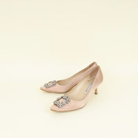 Manolo Blahnik Nude Hangisi 70 Bellini Satin Pump 38.5