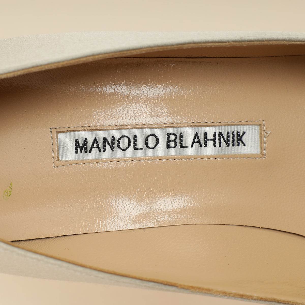 Manolo Blahnik Light Grey Hangisi Satin Embellished Pump 38-Manolo Blahnik-THE CLOSET