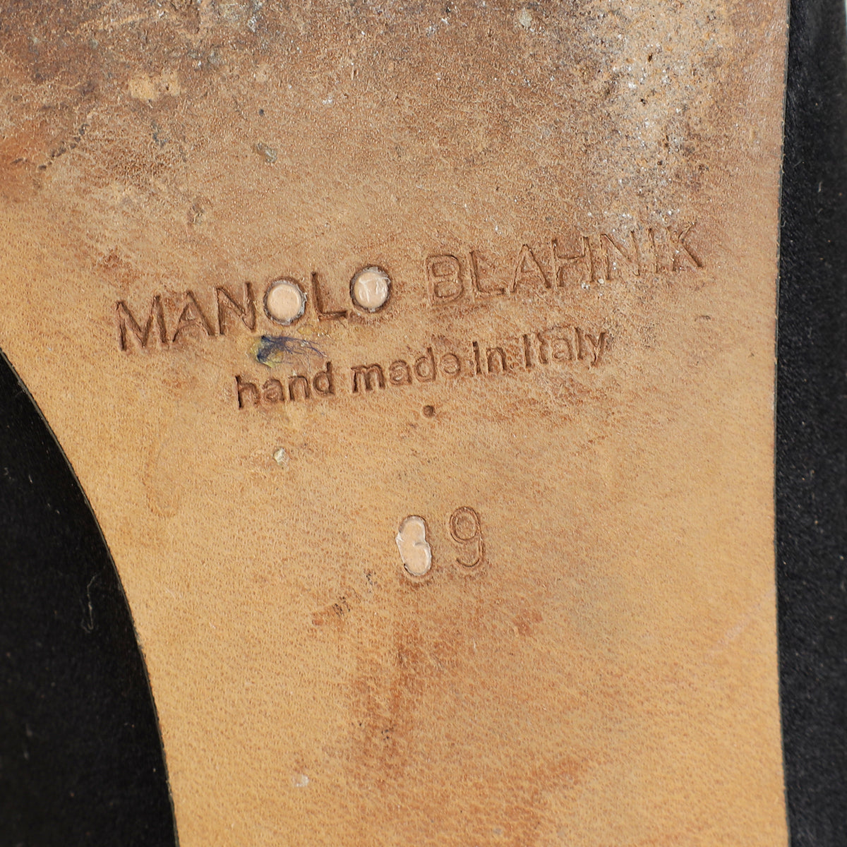 Manolo Blahnik Black Satin Hangisi Flat Ballerina 39