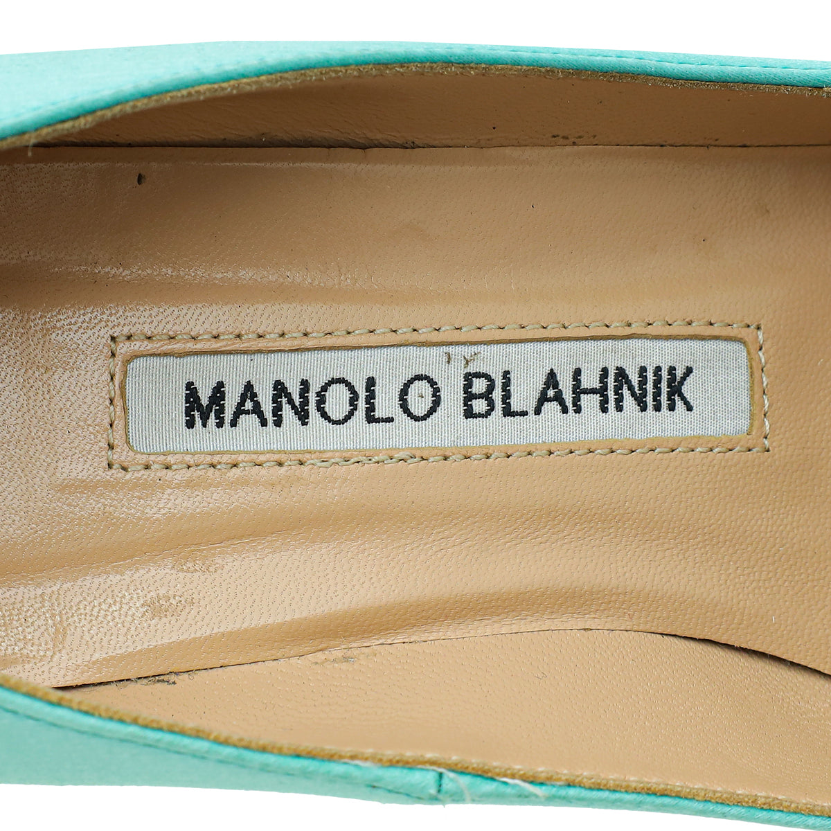 Manolo Blahnik Mint Green Satin Hangisi Pumps 36