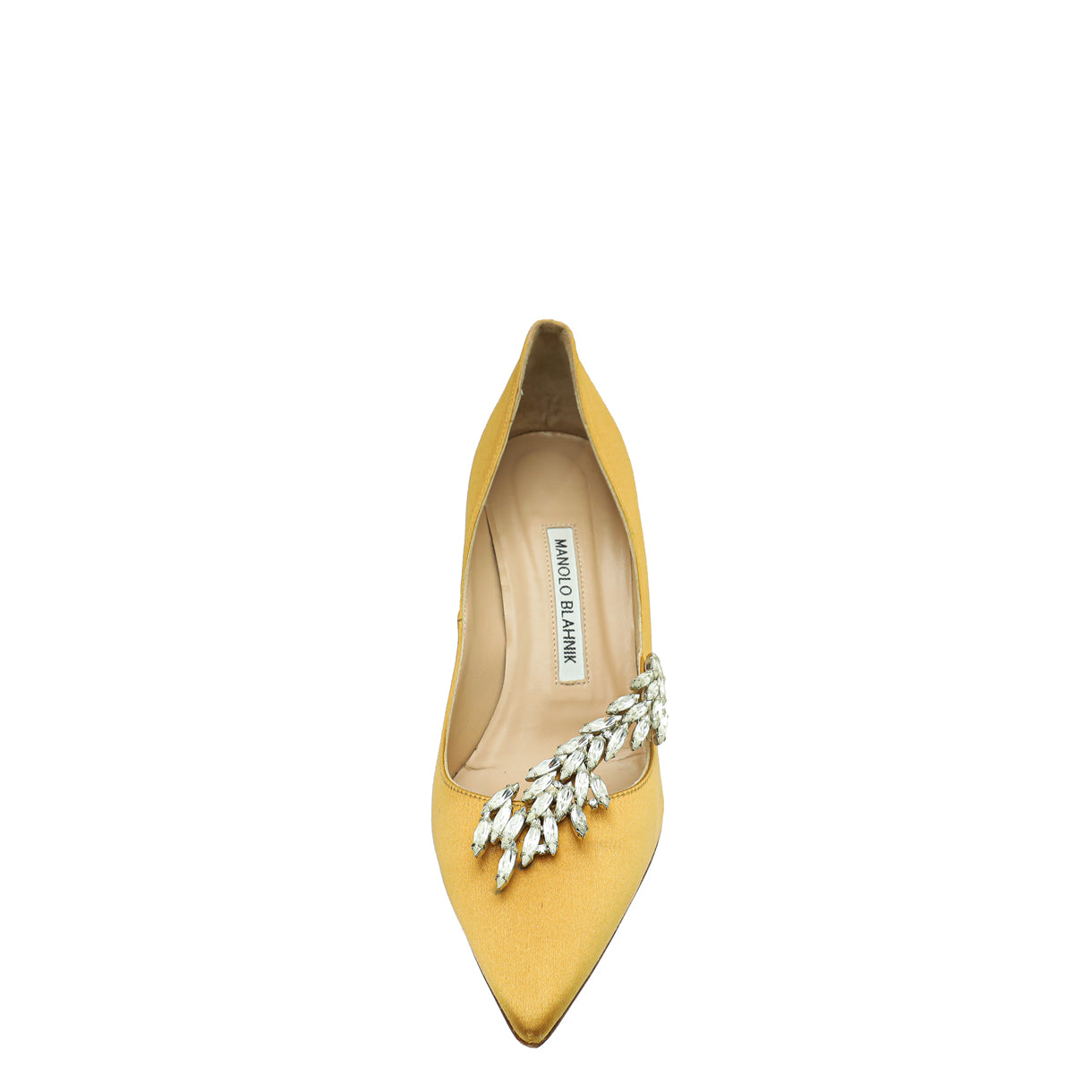 Manolo Blahnik Gold Satin Nadira Pumps 37-Manolo Blahnik-THE CLOSET