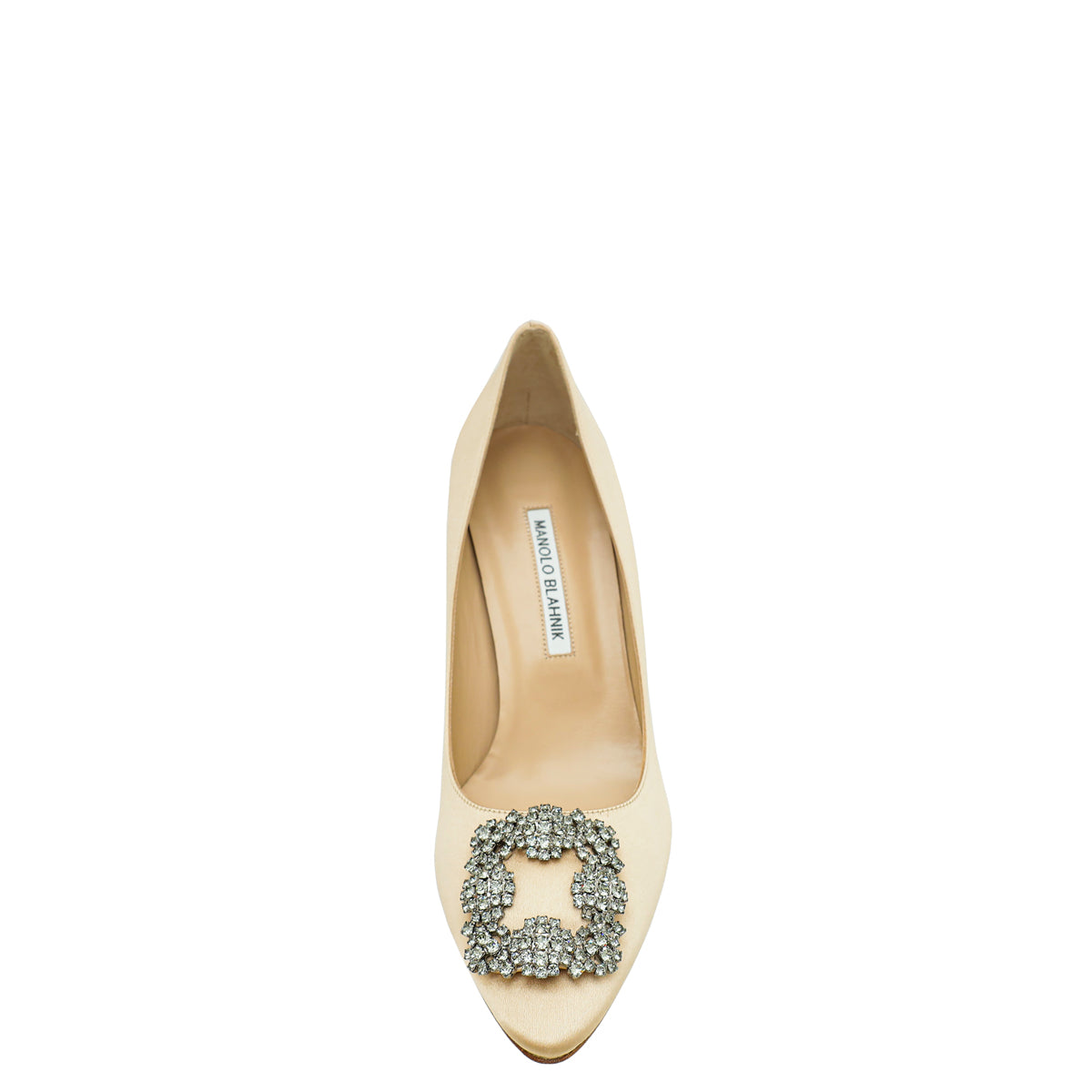 Manolo Blahnik Champaign Satin Hangisi Pump 39.5-Manolo Blahnik-THE CLOSET