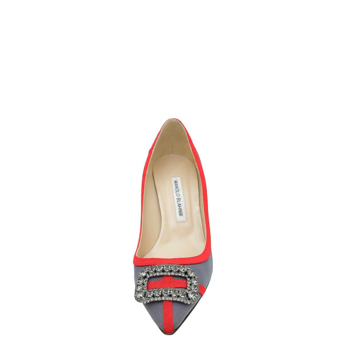 Manolo Blahnik Bicolor Gotrian Fabric Crystal Pump 39-Manolo Blahnik-THE CLOSET