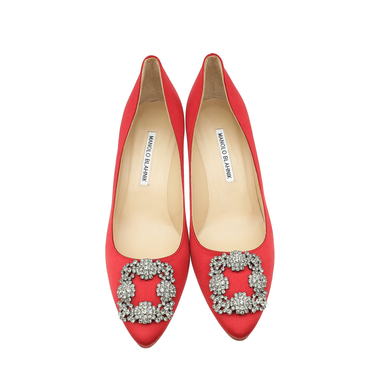 Manolo Blahnik Red Satin Hangisi Pump 39