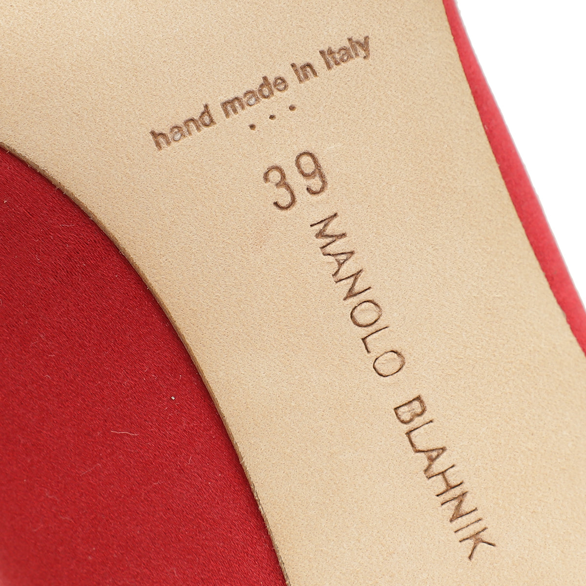 Manolo Blahnik Red Satin Hangisi Pump 39