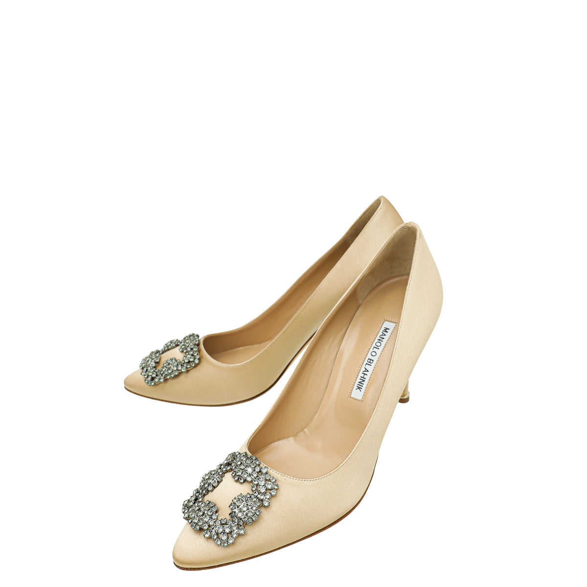 Manolo Blahnik Champaign Satin Hangisi Pump 40-Manolo Blahnik-THE CLOSET