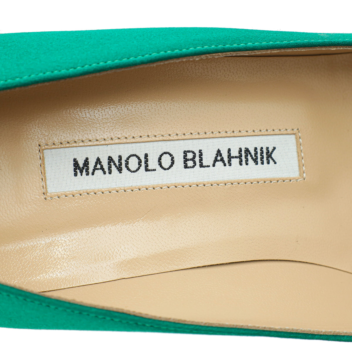 Manolo Blahnik Emerald Green Hangisi Satin Embellished Pump 39
