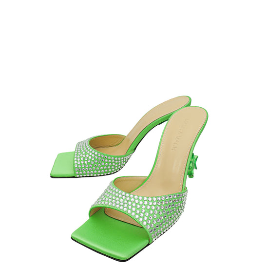 Mach & Mach Green Star Crystal-Embellished Mules 37