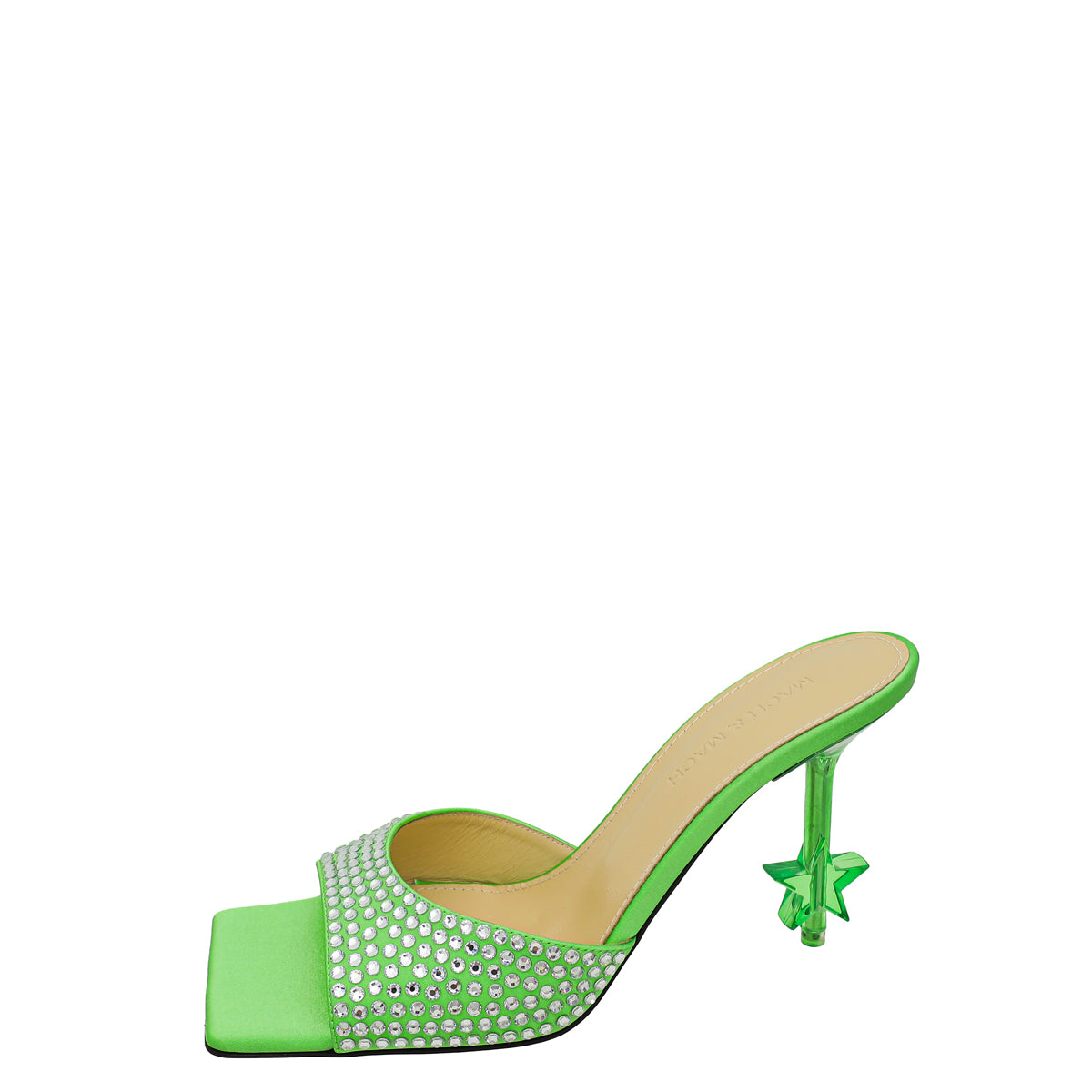 Mach & Mach Green Star Crystal-Embellished Mules 37