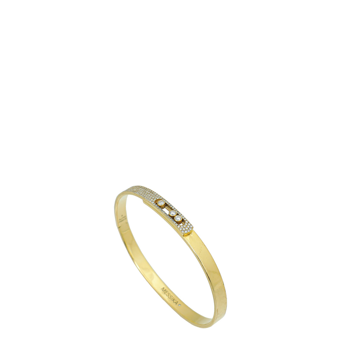 Messika 18K Yellow Gold Move Noa Pavé Diamond SM Small Bangle 17-Messika-THE CLOSET