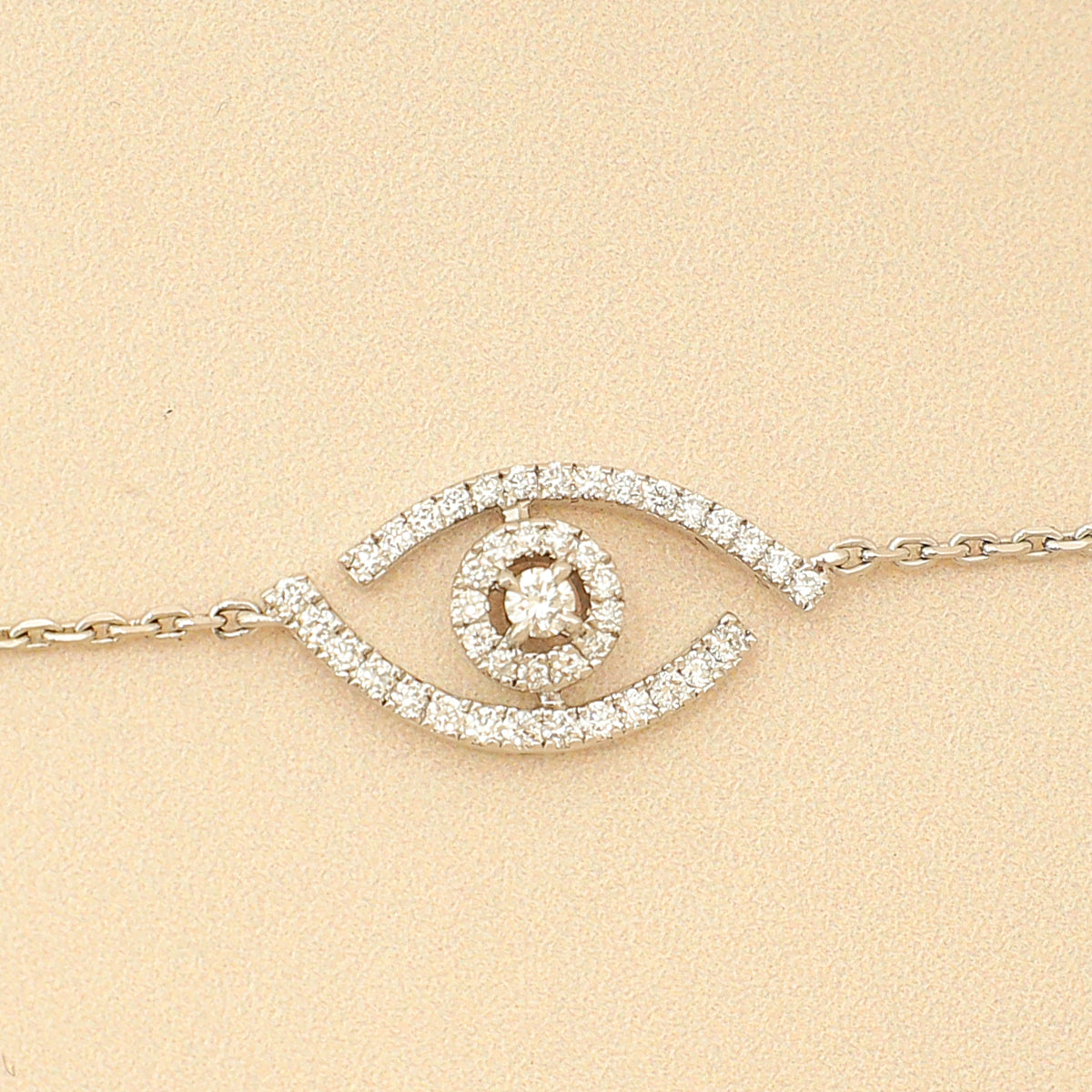 Messika 18K White Gold Lucky Eye Pave Diamond Bracelet-Messika-THE CLOSET