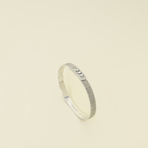 Messika 18K White Gold 3 Diamonds Move Noa Chiseled Medium Bangle