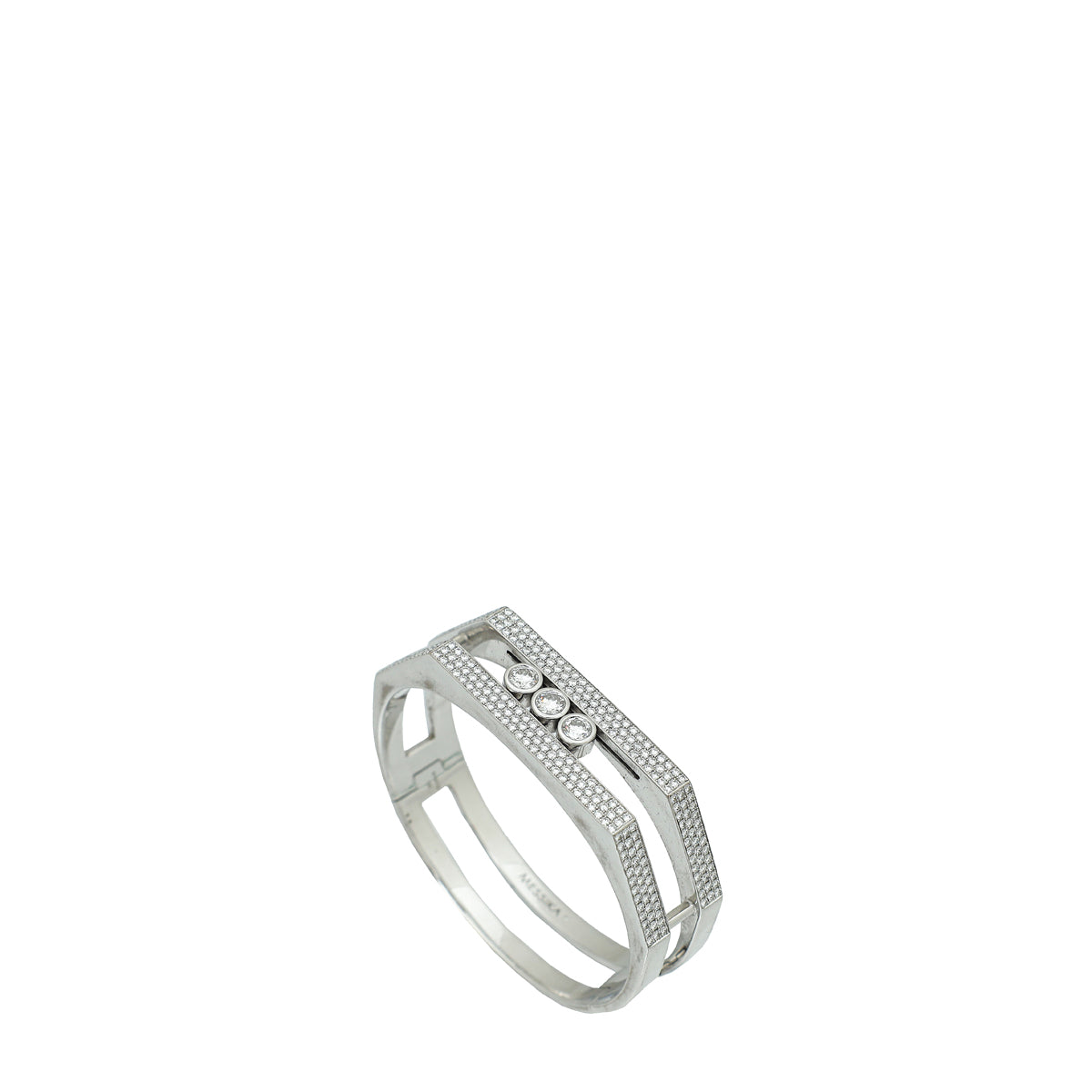 Messika 18K White Gold Move Pei Pavé Cuff Diamond Bracelet-Messika-THE CLOSET