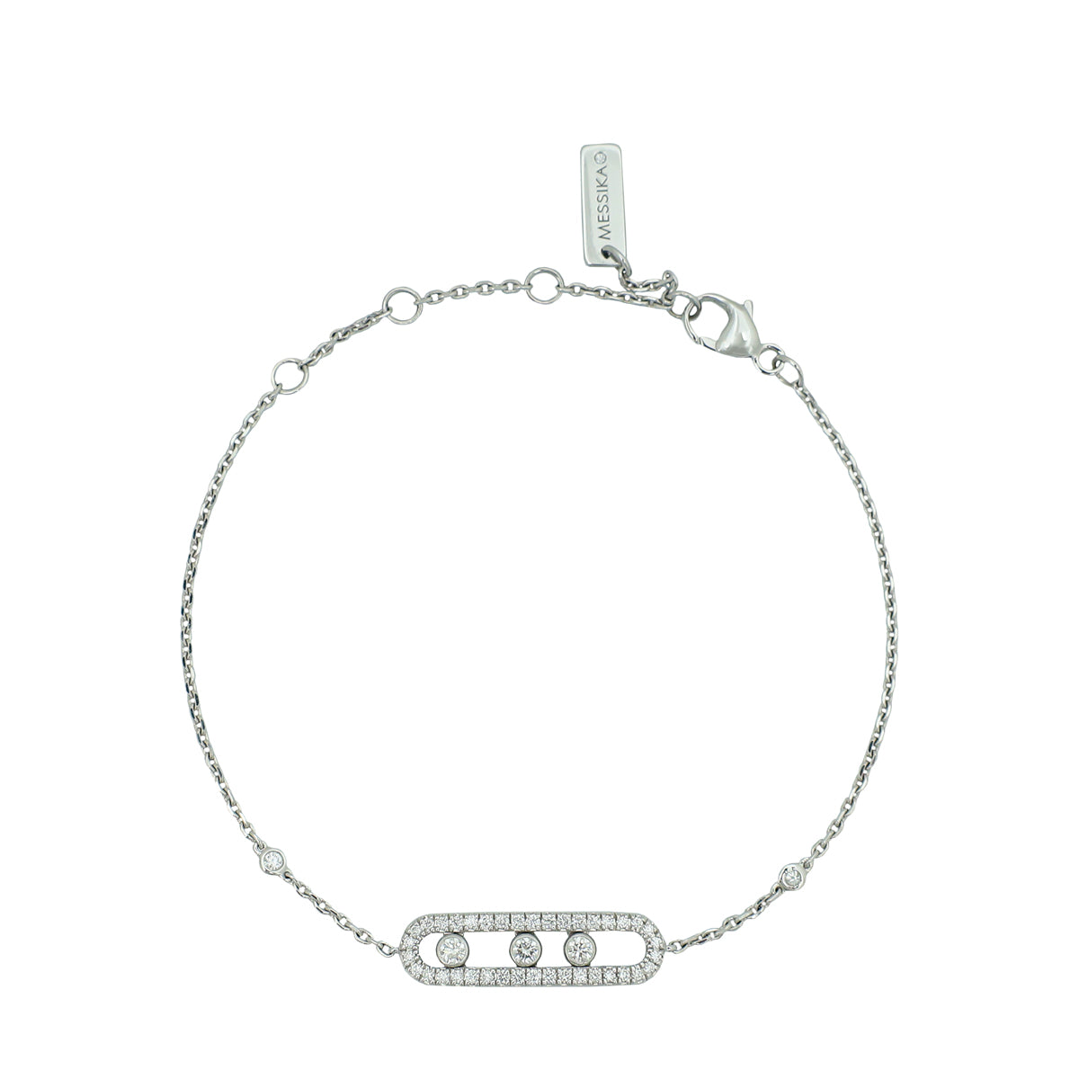 Messika 18K White Gold Diamond Pavé Baby Move Bracelet-Messika-THE CLOSET