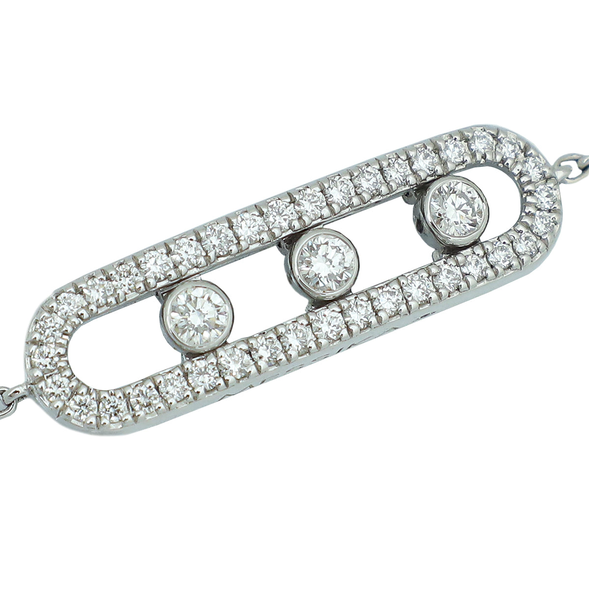 Messika 18K White Gold Diamond Pavé Baby Move Bracelet-Messika-THE CLOSET