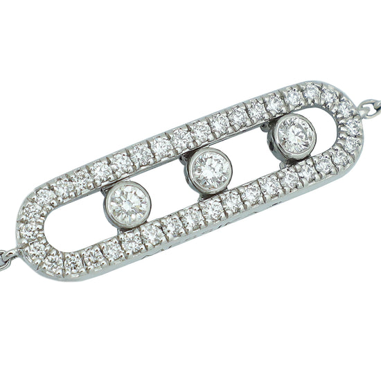 Messika 18K White Gold Diamond Pavé Baby Move Bracelet