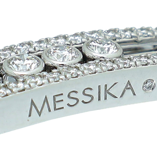 Messika 18K White Gold Diamond Pavé Baby Move Bracelet