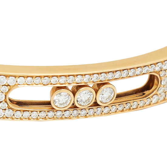 Messika 18K Pink Gold Noa Full Pave Diamond Small 8mm Bangle