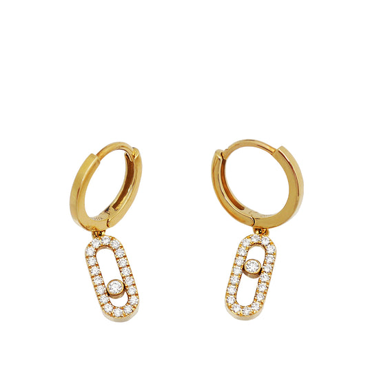 Messika 18K Yellow Gold Diamond Creoles Move Uno Earrings