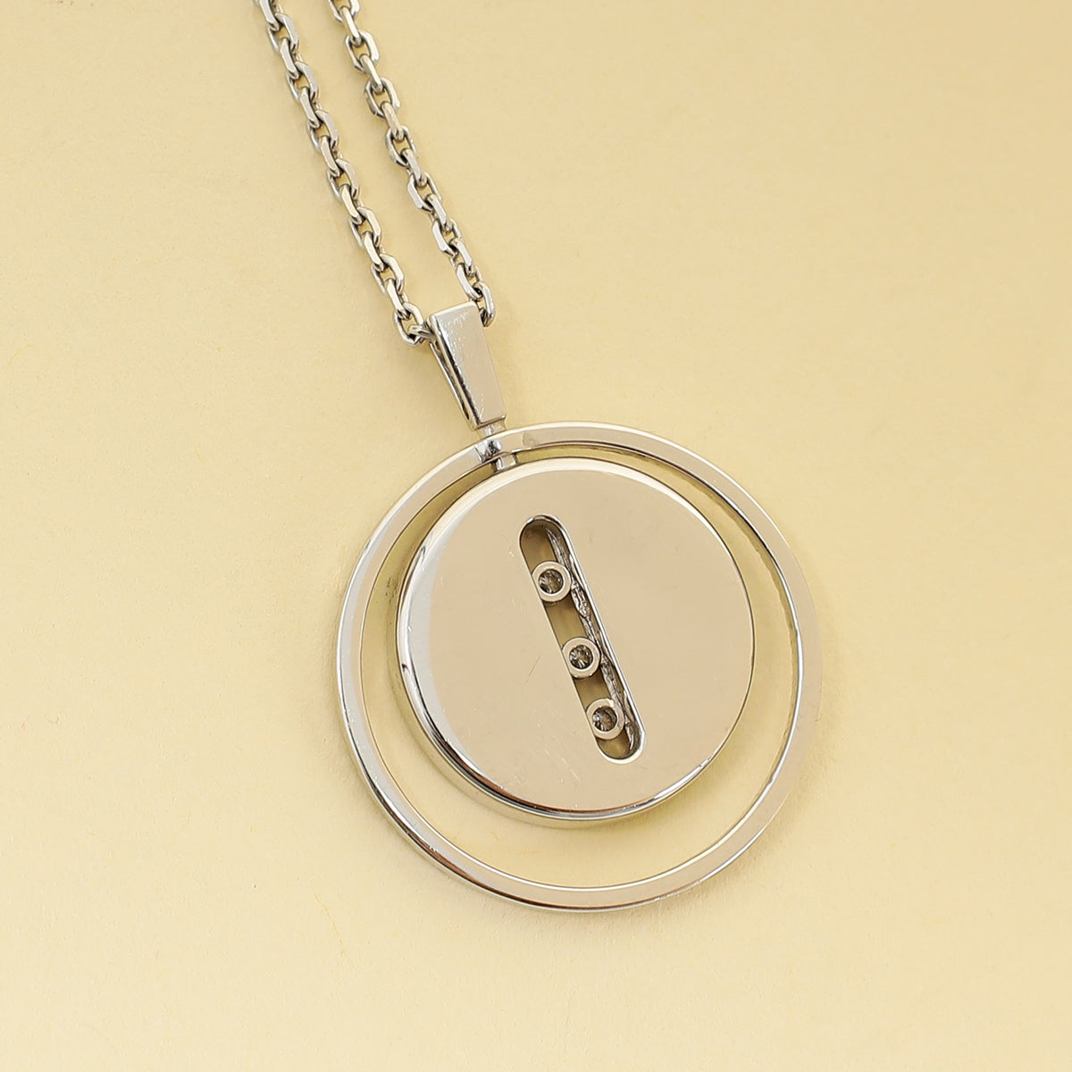 Messika 18K White Gold Lucky Move Diamond and Onyx Necklace-Messika-THE CLOSET