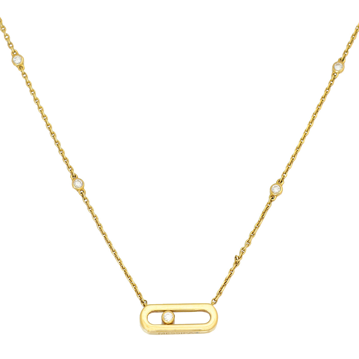 Messika 18K Yellow Gold Uno Move Diamond Necklace-Messika-THE CLOSET