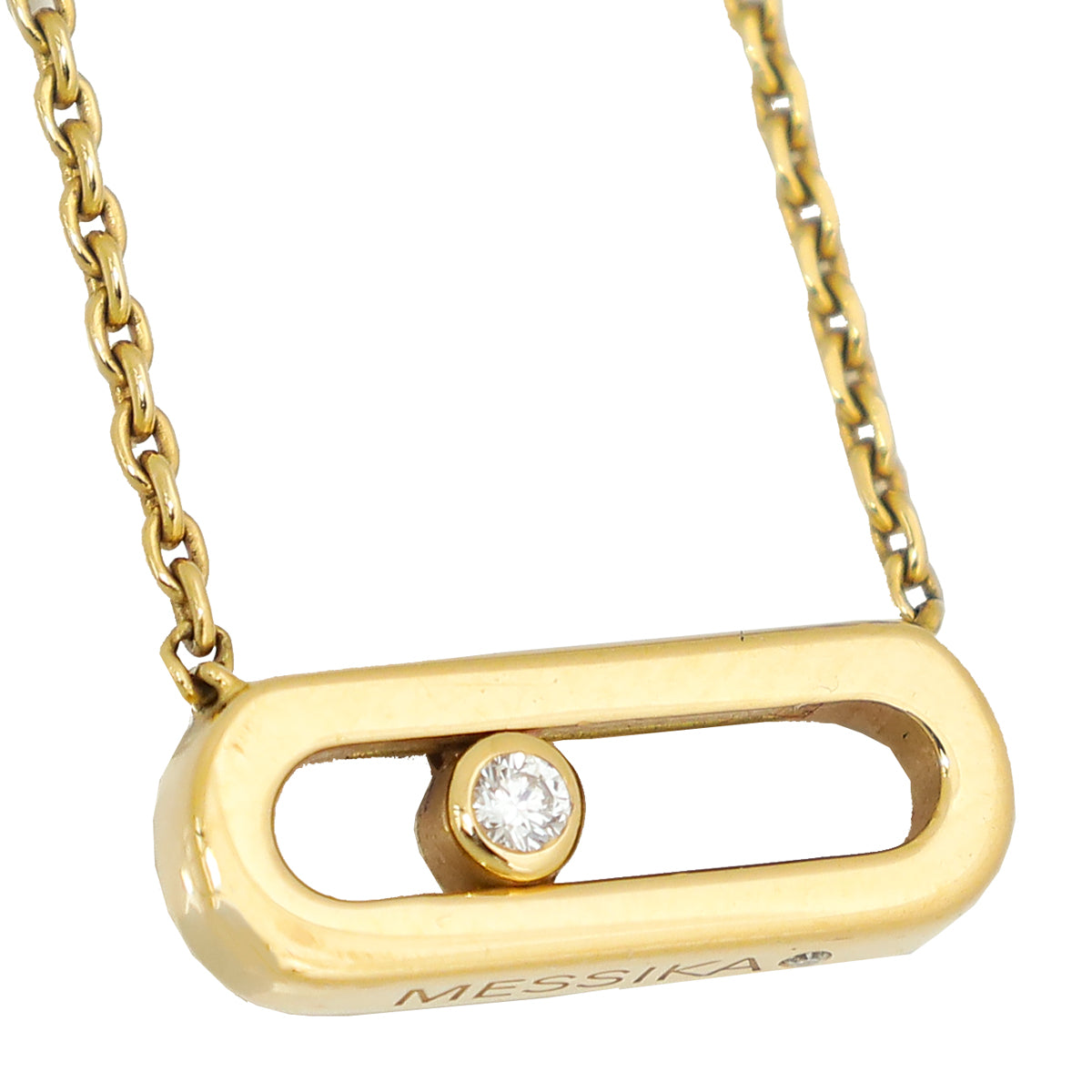 Messika 18K Yellow Gold Uno Move Diamond Necklace-Messika-THE CLOSET
