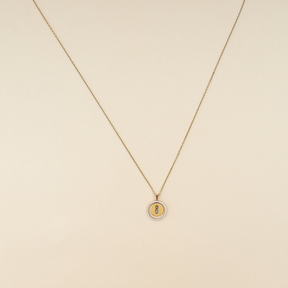 Messika 18K Yellow Gold Lucky Move SM Pendant Diamond Necklace