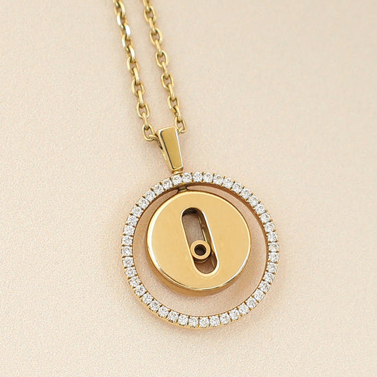 Messika 18K Yellow Gold Lucky Move SM Pendant Diamond Necklace