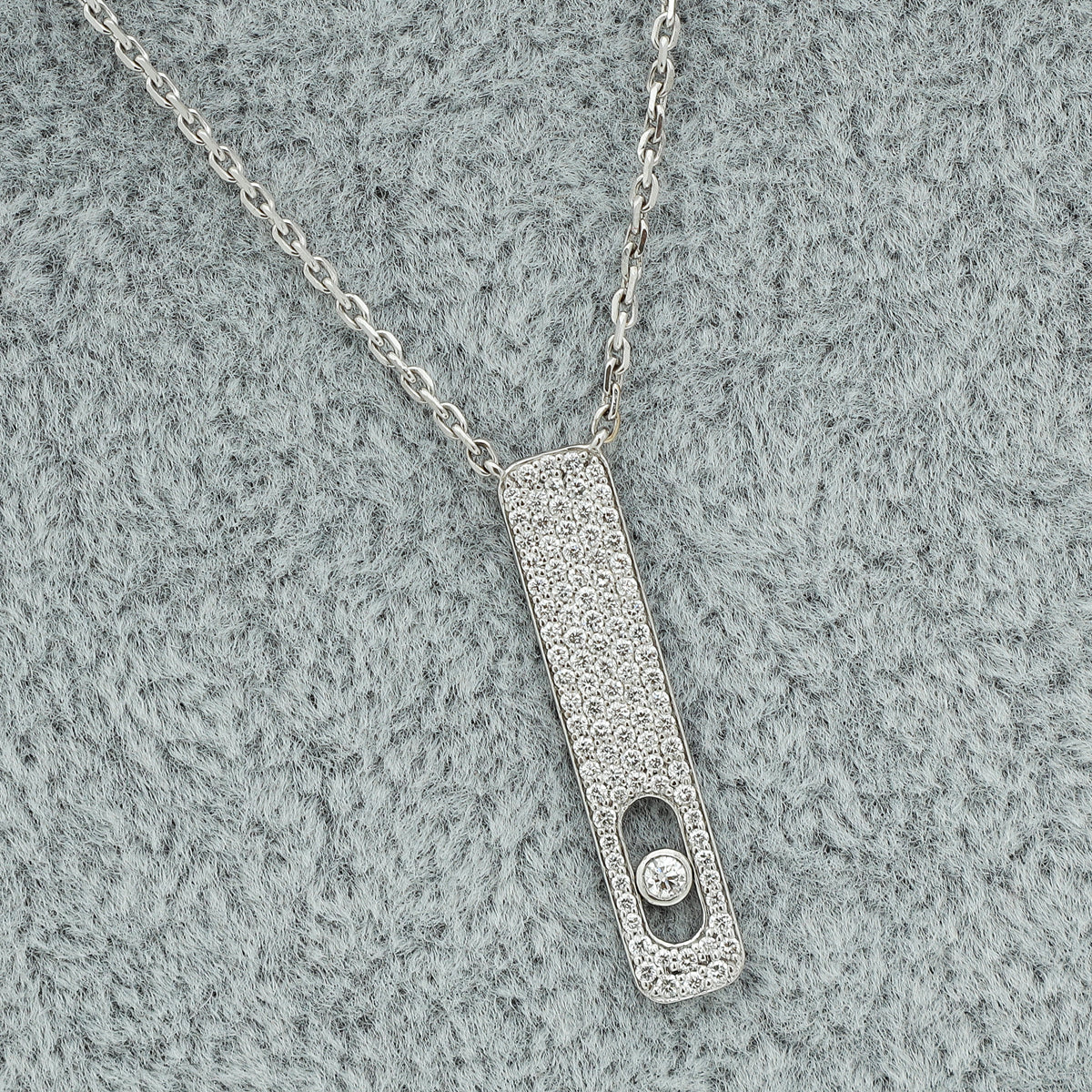 Messika 18K White Gold Diamond Pavé My First Pendant Necklace-Messika-THE CLOSET