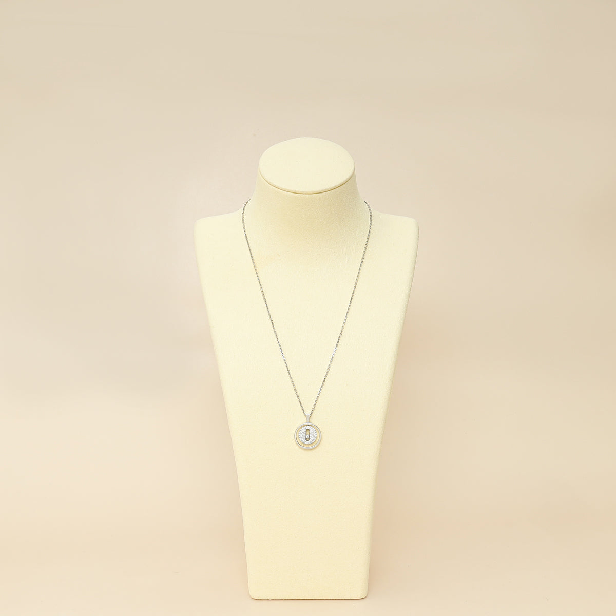 Messika 18K White Gold Diamond Lucky Move SM Pavé Pendant Necklace-Messika-THE CLOSET