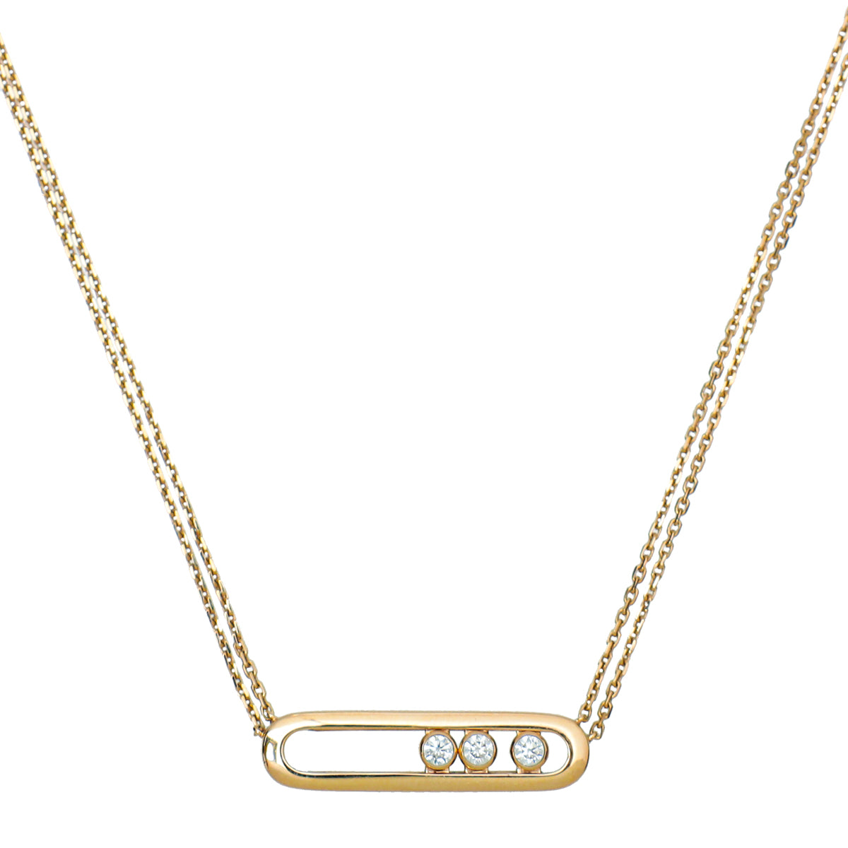 Messika 18K Rose Gold Diamonds Move Classic Pave Double Chain Necklace-Messika-THE CLOSET