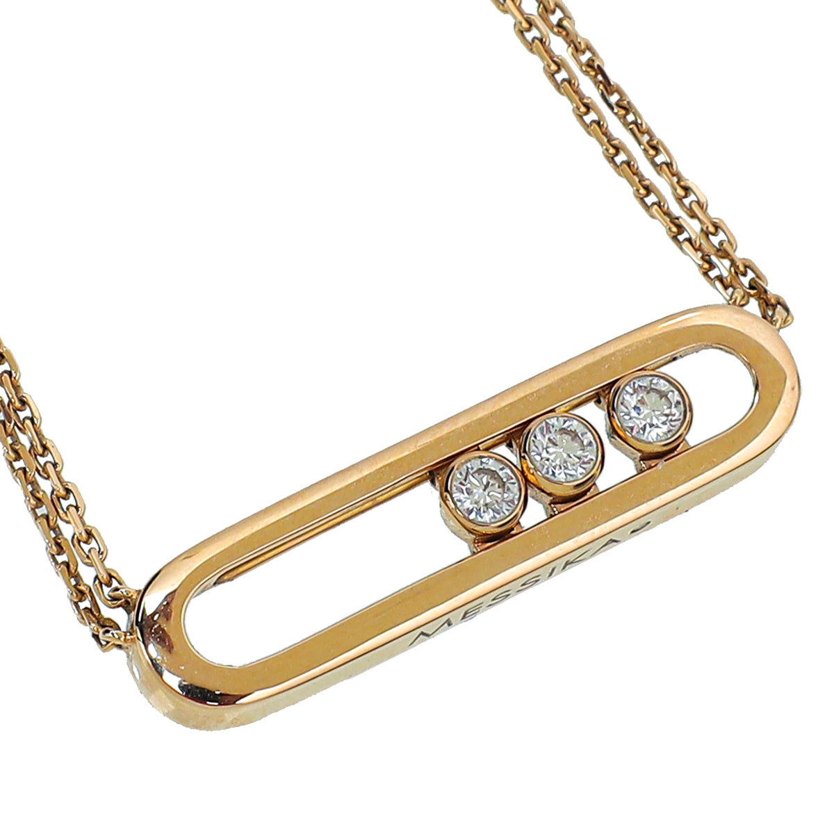 Messika 18K Rose Gold Diamonds Move Classic Pave Double Chain Necklace-Messika-THE CLOSET