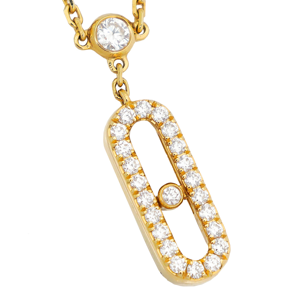 Messika 18K Yellow Gold Diamond Move Uno 2 Row Necklace-Messika-THE CLOSET