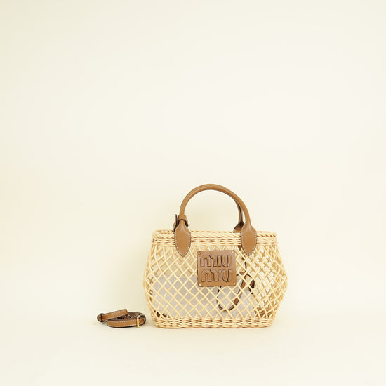 Miu Miu Bicolor Woven Fabric Bag