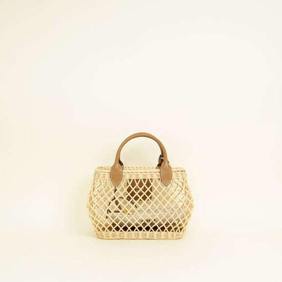 Miu Miu Bicolor Woven Fabric Bag